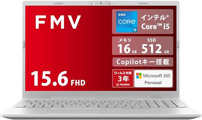 ■【新品】富士通 FMVWK3E15W_AZ Note E WE1-K3《Core i5-1335U/メモリ 16GB/SSD 512GB/15.6インチ/Windows 11/Microsoft Office付き》