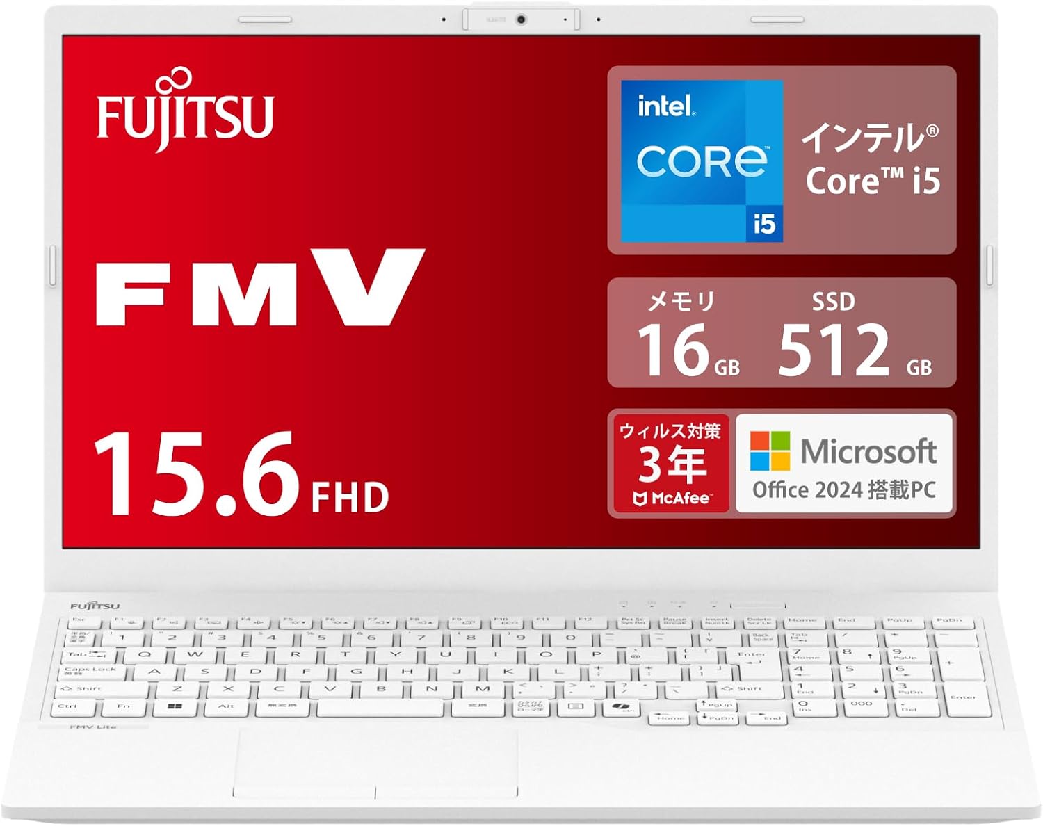 富士通  FMVWJ2A15W_AZ  FMV Lite WA1/J2 《Core i5/メモリ 16GB/SSD 512GB/15.6インチ/Windows 11/Microsoft Office付き》... fixed