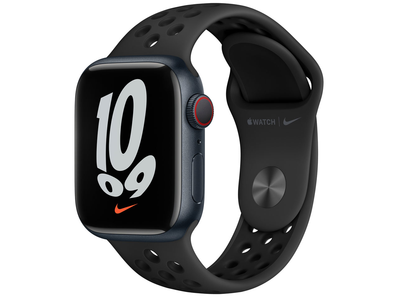 Apple Apple Watch Nike Series 7 GPS+Cellularモデル 41mm MKJ43J/A [アンスラサイト/ブラックNikeスポーツバンド]